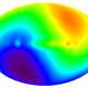A map of the sky, showing the velocity of Earth relative to the cosmic microwave background
